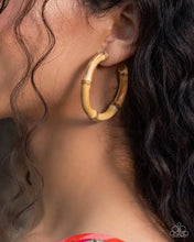 Load image into Gallery viewer, Paparazzi “Bamboo Bravado” Brown Wooden Hoop Earrings - Paparazzi Accessories
