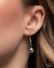 Load image into Gallery viewer, Paparazzi “Impressive Individual” Silver Twisted Pendant Black Cord Necklace Earring Set - Paparazzi Accessories
