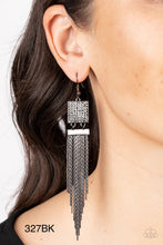 Load image into Gallery viewer, Paparazzi “Dramatically Deco” Black Dangle Earrings - Cindysblingboutique
