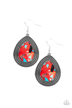 Load image into Gallery viewer, Paparazzi “Terrazzo Tundra” Red Dangle Earrings - Paparazzi Accessories
