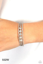 Load image into Gallery viewer, Paparazzi “Lucid Layers” White Cuff Bracelet - Cindysblingboutique
