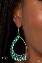 Load image into Gallery viewer, Paparazzi - “Looking Sharp” Green Dangle Earrings - Cindysblingboutique

