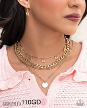 Load image into Gallery viewer, Paparazzi “Fluttering Fringe” Gold Necklace Earring Set - Paparazzi Accessories
