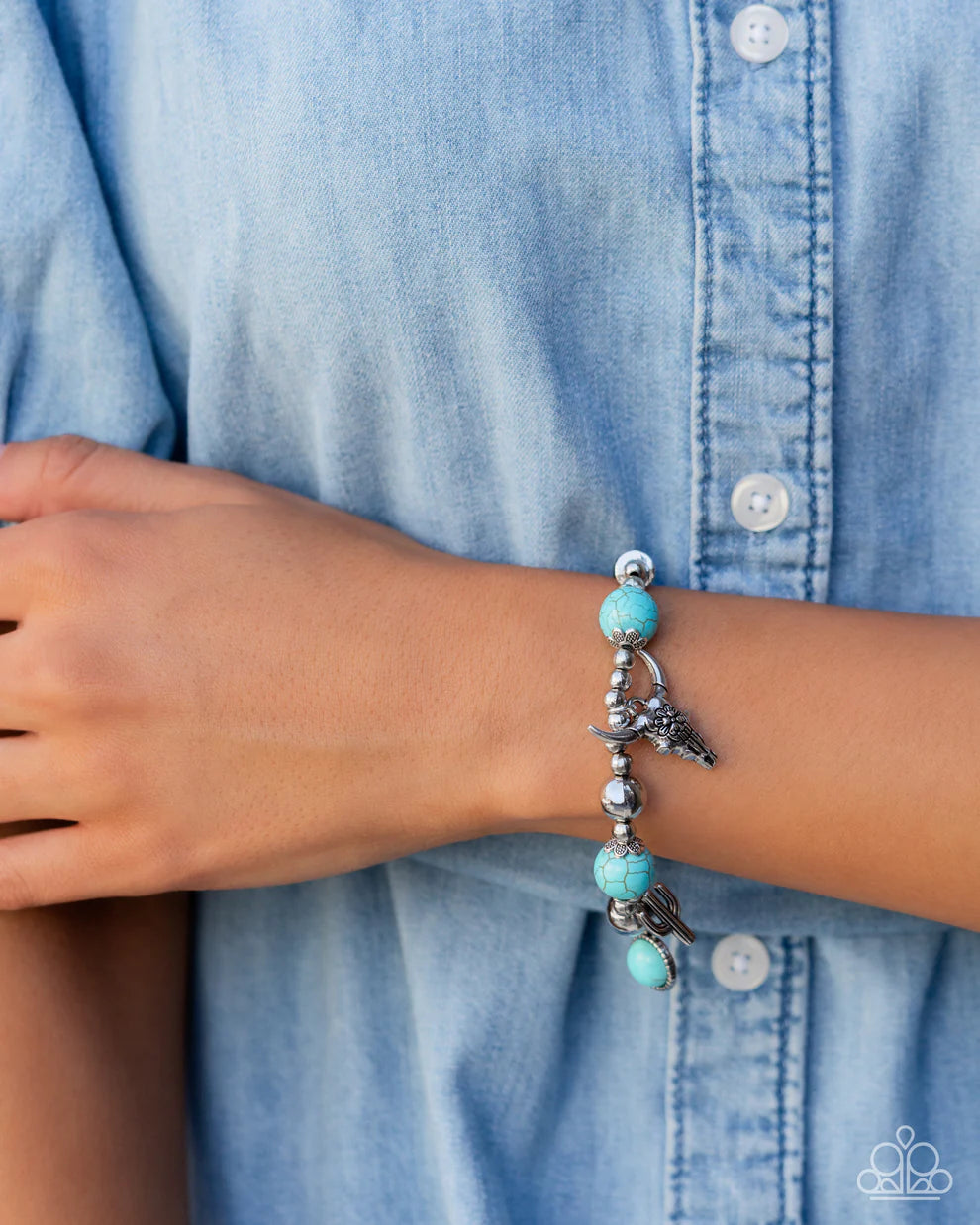 Paparazzi “Western Welcome” Blue Stretch Bracelet