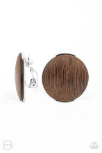 Load image into Gallery viewer, Paparazzi “WOODWORK It” Brown Clip-On Earrings - Paparazzi Accessories
