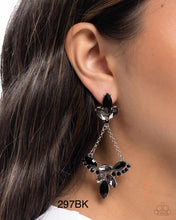 Load image into Gallery viewer, Paparazzi “Carefree Chandelier” Black Post Earrings - Paparazzi Accessories
