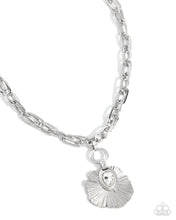 Load image into Gallery viewer, Paparazzi “Elaborate Earning” White Necklace Earring Set - Paparazzi Accessories
