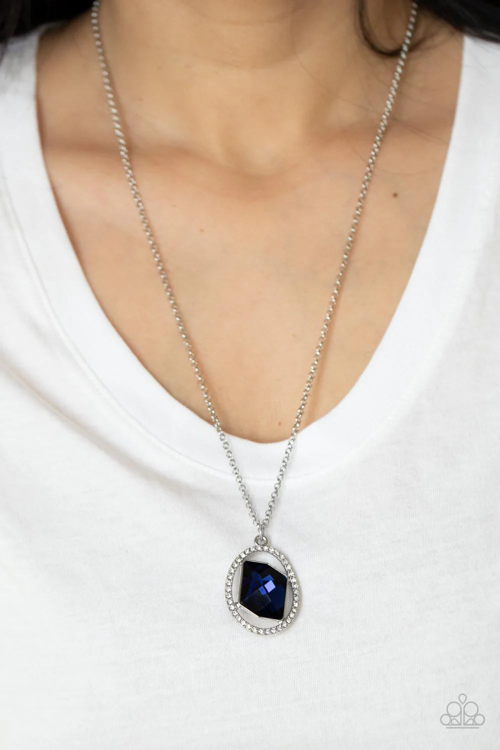 Paparazzi “Undiluted Dazzle” Blue Necklace Earring Set -Paparazzi Accessories