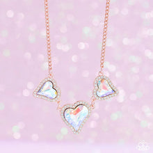 Load image into Gallery viewer, Paparazzi “State of the HEART” Copper Necklace Earring Set - Paparazzi Accessories
