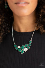 Load image into Gallery viewer, Paparazzi “Breathtaking Brilliance” Green Necklace Earring Set - Paparazzi Accessories

