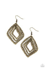 Load image into Gallery viewer, Paparazzi “Primitive Performance” Brass Dangle Earrings - Paparazzi Accessories
