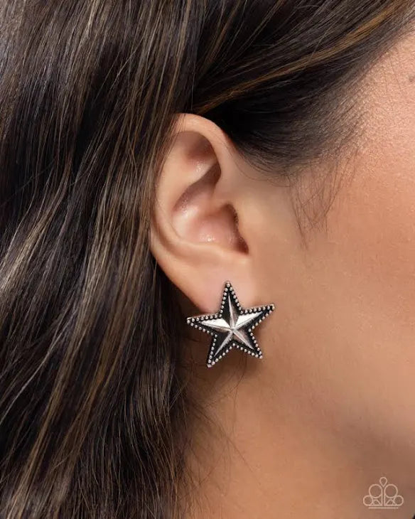 Paparazzi “Staunch Studs” Silver Post Earrings - Paparazzi Accessories