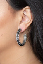 Load image into Gallery viewer, Paparazzi &quot;Retro Reverberation&quot; Silver Hoop Earrings - Paparazzi Accessories
