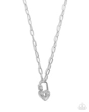 Load image into Gallery viewer, Paparazzi “Padlock Potential” Silver Necklace Earring Set - Paparazzi Accessories

