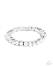 Load image into Gallery viewer, Paparazzi “Principal Pearls” White Stretch Bracelet - Paparazzi Accessories
