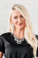 Load image into Gallery viewer, Paparazzi “Global Glamour Silver” Necklace Earring Set - Paparazzi Accessories
