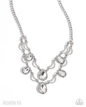 Load image into Gallery viewer, Paparazzi “The Dazzling Diaries” White Necklace Earring Set - Paparazzi Accessories
