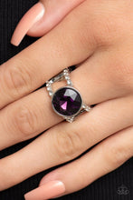 Load image into Gallery viewer, Paparazzi “High Roller Sparkle” Purple Stretch Ring - Paparazzi Accessories
