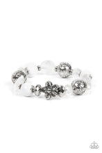 Load image into Gallery viewer, Paparazzi “Pretty Persuasion” White Stretch Bracelet - Paparazzi Accessories
