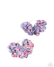 Load image into Gallery viewer, Paparazzi “Whimsical Walk” Purple Floral Hoop Earring - Paparazzi Accessories
