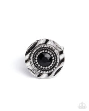 Load image into Gallery viewer, Paparazzi “Glistening Grotto” Black Stretch Ring - Paparazzi Accessories

