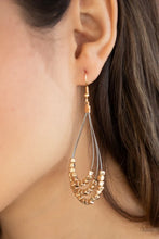 Load image into Gallery viewer, Paparazzi “Off The Blocks Shimmer” Gold Earrings - Paparazzi Accessories
