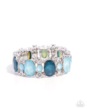 Load image into Gallery viewer, Paparazzi “Moderate Moment” Blue Stretch Bracelet - Paparazzi Accessories
