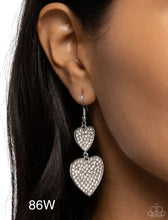 Load image into Gallery viewer, Paparazzi “You Make My Heart” Glow White Dangle Earrings - Paparazzi Accessories
