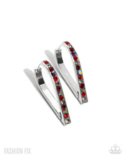 Load image into Gallery viewer, Paparazzi “Spontaneous Shine” Red Hinge Hoop Earrings - Paparazzi Accessories
