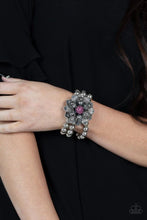 Load image into Gallery viewer, &quot;Botanical Bravado&quot; Pink Stretch Bracelet - Paparazzi Accessories
