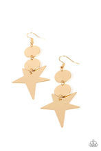 Load image into Gallery viewer, Paparazzi “Star Bizarre” Gold Dangle Earrings - Paparazzi Accessories
