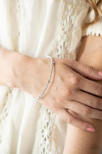 Load image into Gallery viewer, Paparazzi "Upgraded Glamour" White Coil Bracelet - Paparazzi Accessories
