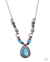 Load image into Gallery viewer, Paparazzi “Natural Noise” Blue Necklace Earring Set - Paparazzi Accessories
