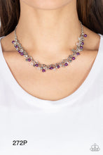 Load image into Gallery viewer, Paparazzi “Soft-Hearted Shimmer” Purple Necklace Earring Set -Cindysblingboutique
