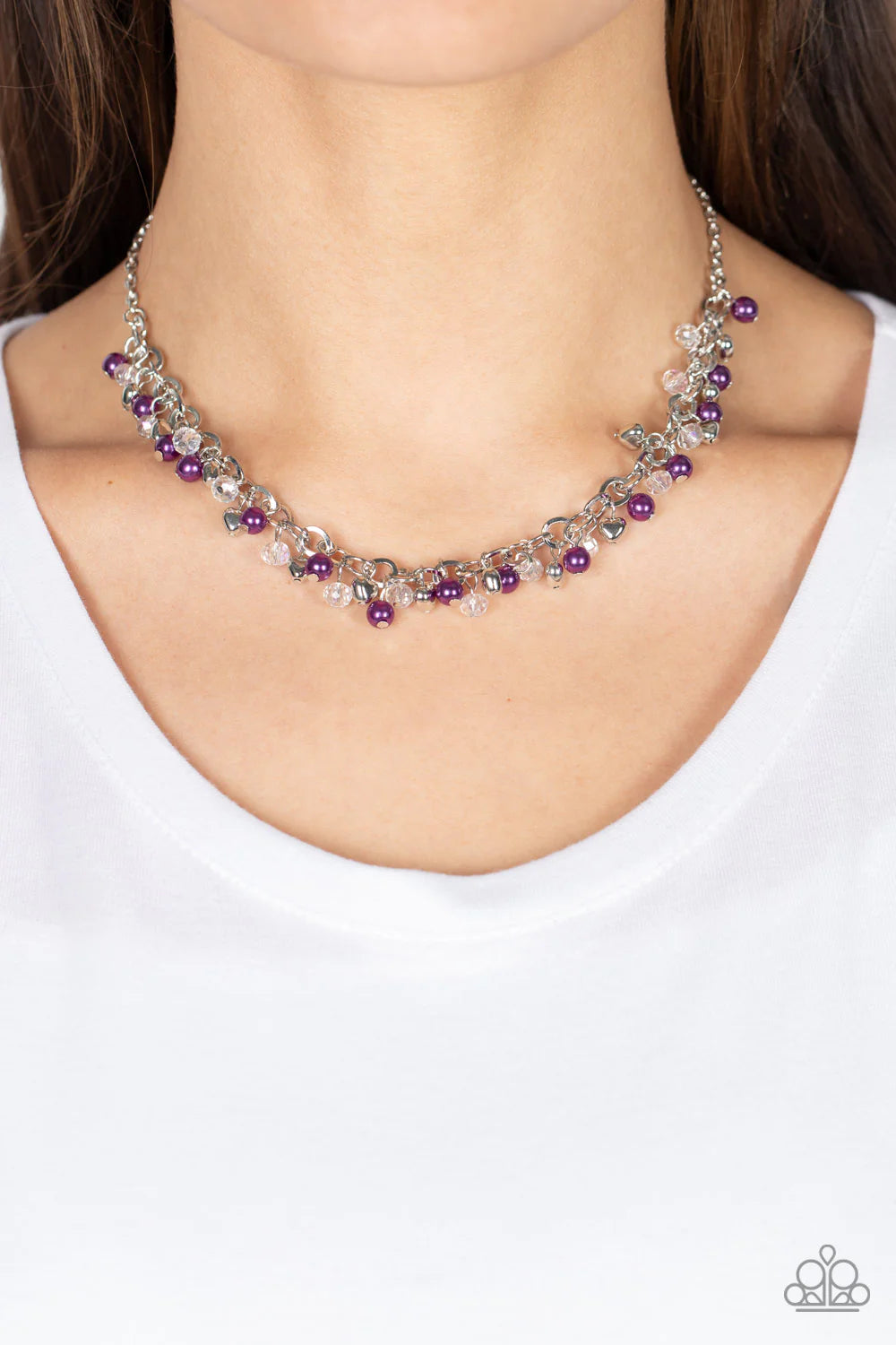 Paparazzi “Soft-Hearted Shimmer” Purple Necklace Earring Set -Cindysblingboutique