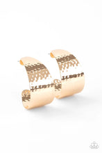 Load image into Gallery viewer, Paparazzi “ Flatten The Curve” Gold Hoop Earrings -Paparazzi Accessories
