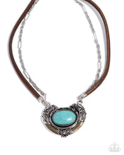 Load image into Gallery viewer, Paparazzi “Grounded Gesture” Blue Necklace Earring Set - Paparazzi Accessories
