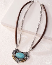 Load image into Gallery viewer, Paparazzi “Grounded Gesture” Blue Necklace Earring Set - Paparazzi Accessories
