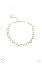 Load image into Gallery viewer, Paparazzi “Champagne Catwalk” Gold Choker Necklace Earring Set -Paparazzi Accessories
