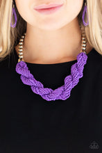 Load image into Gallery viewer, Paparazzi "Savannah Surfing’s” Purple Necklace Earring Set - Paparazzi Accessories
