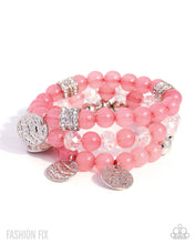 Load image into Gallery viewer, Paparazzi “Fun-Loving Layers” Pink Stretch Bracelet Set - Paparazzi Accessories
