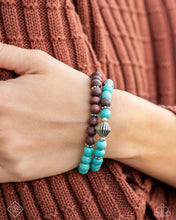 Load image into Gallery viewer, “Restful  Review” Blue Stretch Bracelet Set - Paparazzi Accessories
