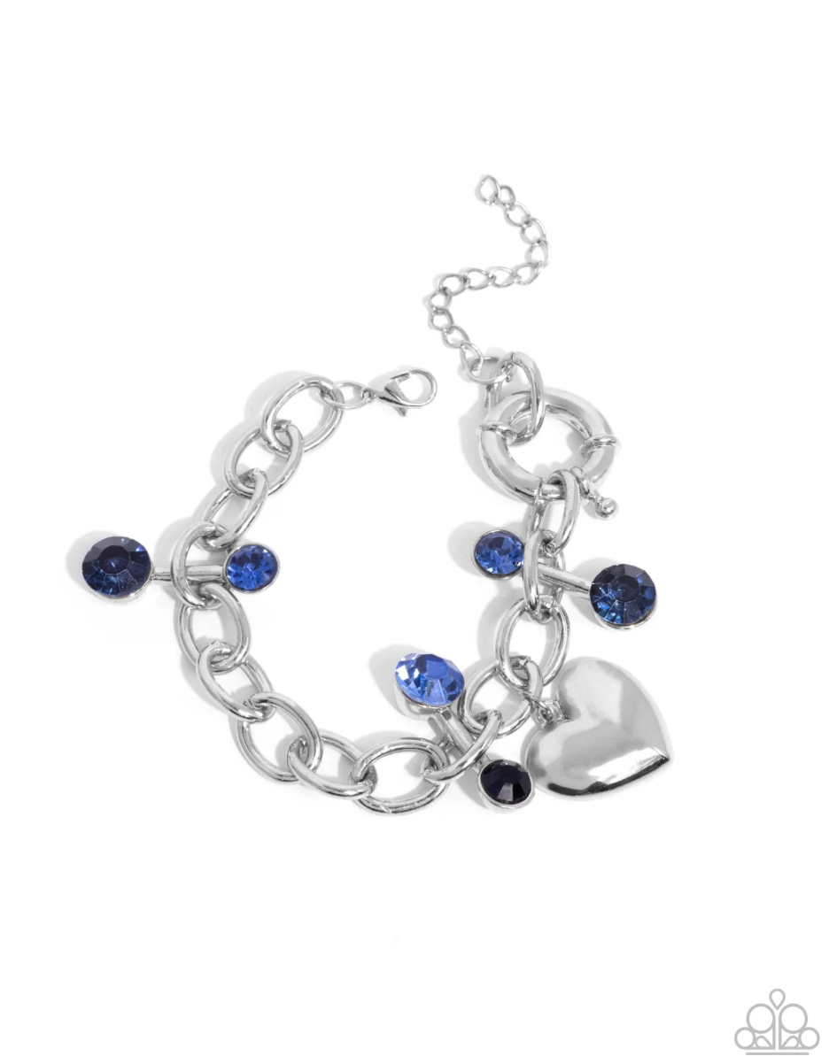 “Seesaw Shimmer” Blue Adjustable Bracelet - Paparazzi Accessories