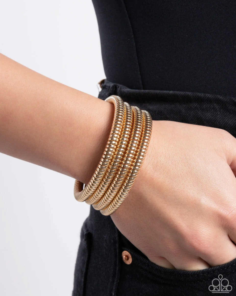 Paparazzi “Calmly Coiled” Gold Coil Bracelet - Paparazzi Accessories