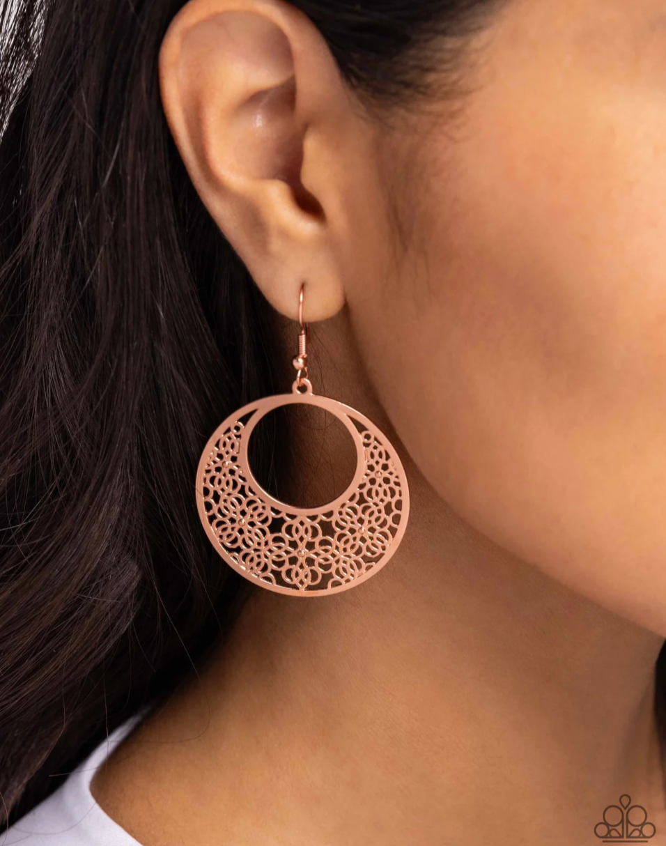 Paparazzi “Mandala Paradise” Copper Dangle Earrings - Paparazzi Accessories
