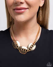 Load image into Gallery viewer, Paparazzi “Solid Skillset” Gold Necklace Earring Set - Paparazzi Accessories
