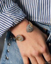 Load image into Gallery viewer, Paparazzi “Fashion Forward Feature” Gold Cuff Bracelet - Paparazzi Accessories
