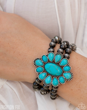 Load image into Gallery viewer, Paparazzi “Traditional Tailoring” Blue Stretch Bracelet - Paparazzi Accessories
