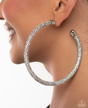 Load image into Gallery viewer, Paparazzi “Classy Condition” White Hoop Earrings - Paparazzi Accessories

