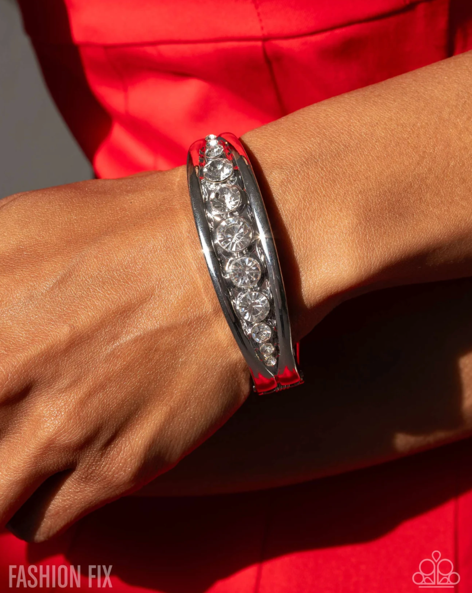Paparazzi “Chic Chronicle” White Bracelet -Paparazzi Accessories